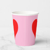 Gobelets En Papier Red Heart Beat Pastel Rose (Droite)