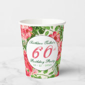Gobelets En Papier Red Hibiscus 60e Anniversaire Party Paper Cup (Gauche)