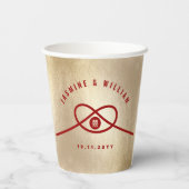 Gobelets En Papier Red Knot Union Double Bonheur Mariage chinois (Verso)