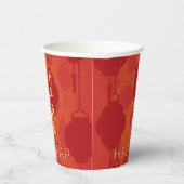 Gobelets En Papier Red Lanterns Chinese Horse New Year PPC (Droite)