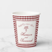 Gobelets En Papier Red Merlot Harlequin Checkered Wedding (Verso)