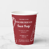 Gobelets En Papier Red Neighbority Fun Block Food Snack Party (Recto)