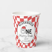 Gobelets En Papier Red One Happy Dude Noël 1er Anniversaire Décor (Verso)