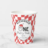 Gobelets En Papier Red One Happy Dude Noël 1er Anniversaire Décor (Recto)