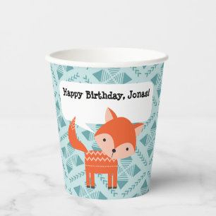 Gobelets En Papier Red Orange Fox personnalisable Paper Party Cup
