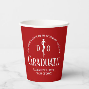 Gobelets En Papier Red Osteopathic Médicale School Graduation Party