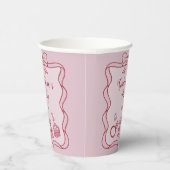 Gobelets En Papier Red Pink Bow Galentine's Party (Droite)