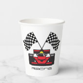Gobelets En Papier Red Race Car À damiers Drapeau Design Paper Cup (Verso)