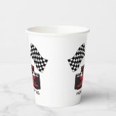 Gobelets En Papier Red Race Car À damiers Drapeau Design Paper Cup (Gauche)