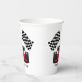 Gobelets En Papier Red Race Car À damiers Drapeau Design Paper Cup (Droite)
