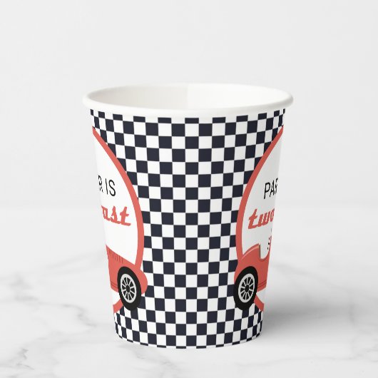 Gobelets En Papier Red Race Car Boy Racing Deux Fête d'Anniversaire R (Gauche)