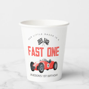 Gobelets En Papier Red Race Car Fast Un 1er anniversaire fête