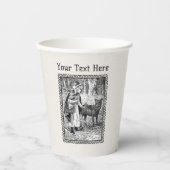 Gobelets En Papier Red Riding Hood Wolf Dessin Forme noire (Recto)