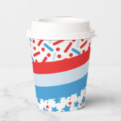 Gobelets En Papier Red Stars Sprinkings Memorial Day Event Party (Verso)