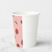 Gobelets En Papier Red Strawberry and Cherry Pattern Pink Fruit (Gauche)