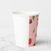 Gobelets En Papier Red Strawberry and Cherry Pattern Pink Fruit (Droite)