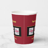 Gobelets En Papier Red Stripe - Marque commerciale avec logo / nom (Droite)