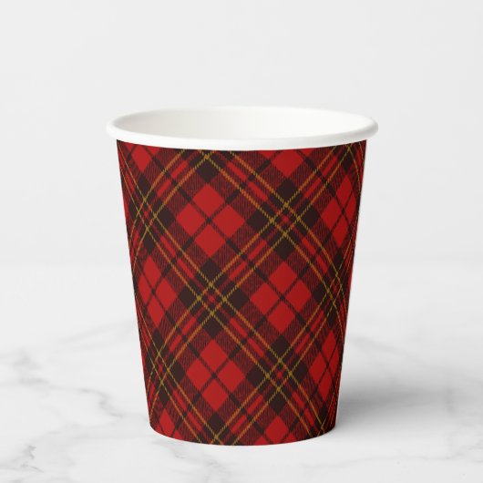 Gobelets En Papier Red tartan plaid hiver Noël motifs vacances (Verso)
