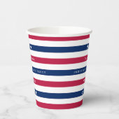 Gobelets En Papier Red, White & Blue Stripes 4 juillet (Gauche)