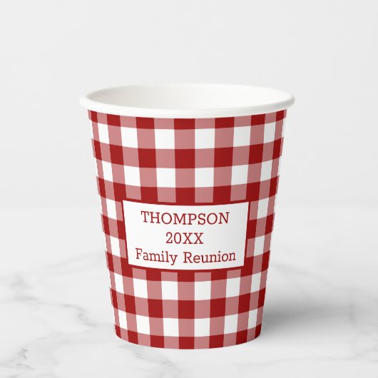 Gobelets En Papier Red White Buffalo Vérifiez votre nom Famille Réuni (Recto)