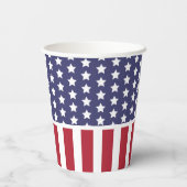 Gobelets En Papier Red White et Blue Stried American Flag Party (Verso)