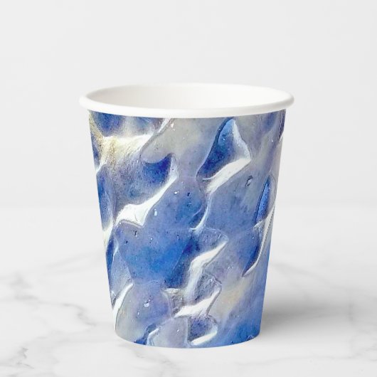 Gobelets En Papier Réflexions bleu ciel et océan (Recto)