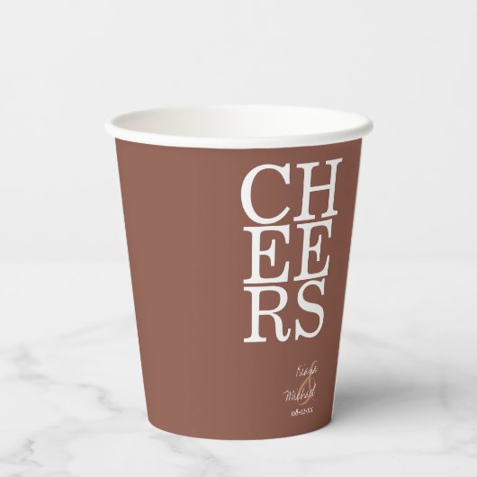 Gobelets En Papier Réflexions Mariage Cheers Clay ID774 (Verso)