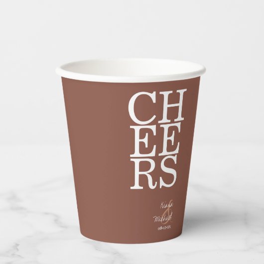 Gobelets En Papier Réflexions Mariage Cheers Clay ID774 (Recto)