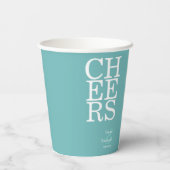 Gobelets En Papier Réflexions Mariage Cheers Turquoise ID774 (Verso)