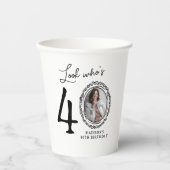 Gobelets En Papier Regarde qui a 40 ans ! Photo 40e anniversaire (Recto)