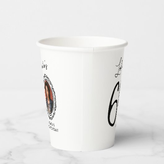 Gobelets En Papier Regarde qui a 60 ans ! Photo 60e anniversaire (Droite)