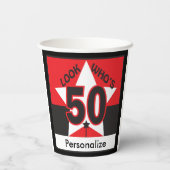 Gobelets En Papier Regardez qui a 50 ans | 50e anniversaire (Verso)