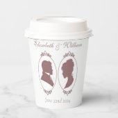 Gobelets En Papier Regency Bridgerton Rose Roses Cameos (Recto)