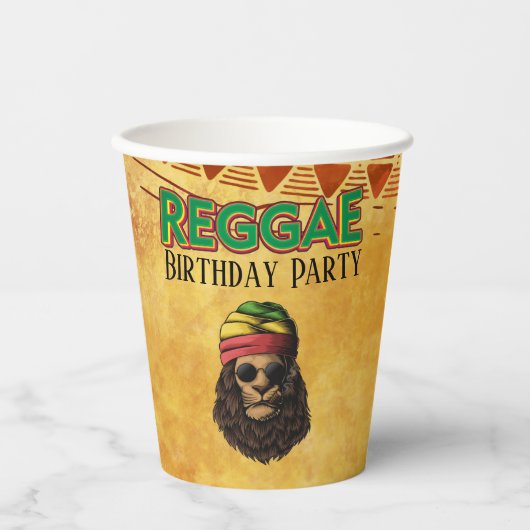 Gobelets En Papier Reggae Jamaican African Birthday Party (Recto)