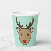 Gobelets En Papier Reindeer Christmas Holiday Café tasses en papier (Recto)