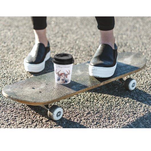 Gobelets En Papier Reindeer de Noël, personnalisable