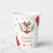 Gobelets En Papier Reindeer Noël 1er anniversaire Red Winter Deer (Verso)