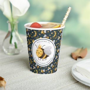 Gobelets En Papier Reine Abeille Miel Abeille Mignonne Baby Shower
