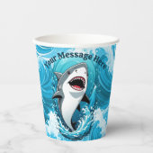 Gobelets En Papier Rejoignez-nous pour un requin mordant (Recto)