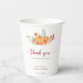 Gobelets En Papier Remerciement de fête prénuptiale d'automne avec ci (Recto)