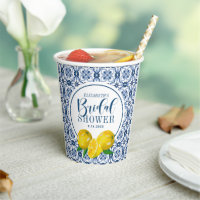 Remerciement de mariage en carreau bleu italien ci