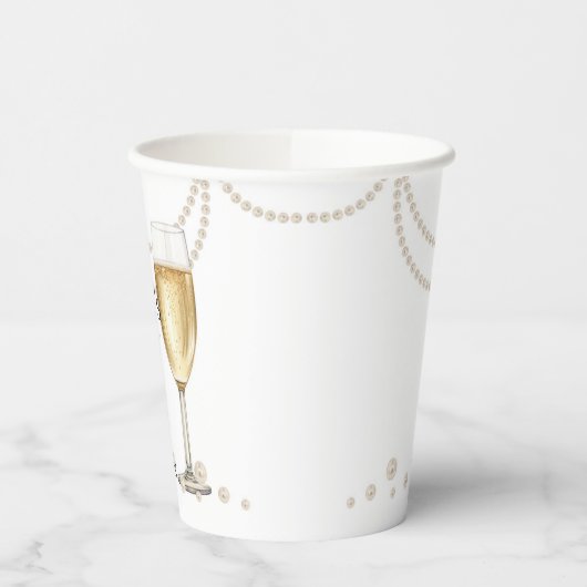Gobelets En Papier Remerciement élégant pour Prosecco Perles à une Ba (Gauche)