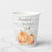Gobelets En Papier Remerciements | Aquarelle Citrouille automne autom (Verso)