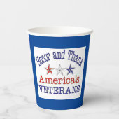 Gobelets En Papier Remerciements honorifiques aux anciens combattants (Verso)