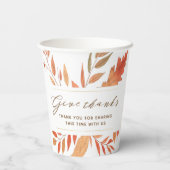 Gobelets En Papier Remerciez Russe Automne Feuilles Thanksgiving (Verso)