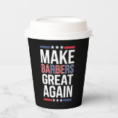 Gobelets En Papier Rendre les barbiers plus grands pour Trump 2024 (Recto)