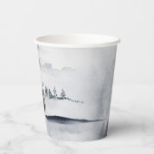 Gobelets En Papier Rennes dans l'Aquarelle gris sauvage Noël (Verso)