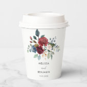 Gobelets En Papier Répétition de mariage élégant script floral Bourgo (Verso)