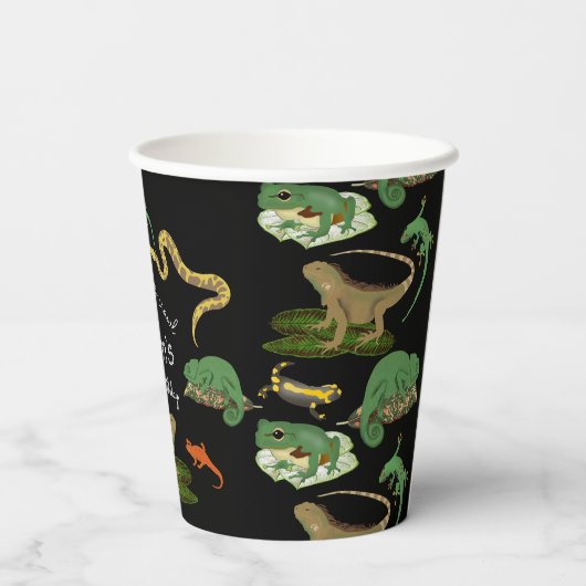 Gobelets En Papier Reptile, Lizards Amphibiens Parti Anniversaire de  (Verso)