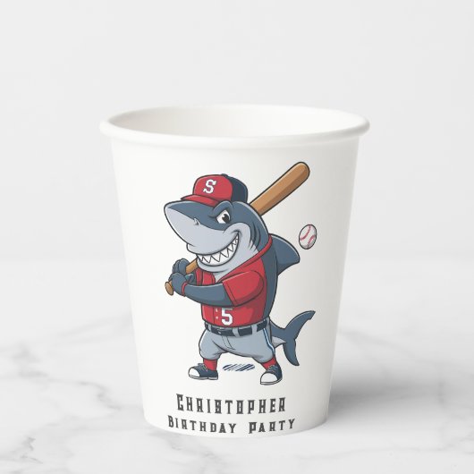Gobelets En Papier Requin lugger Anniversaire Bash (Recto)